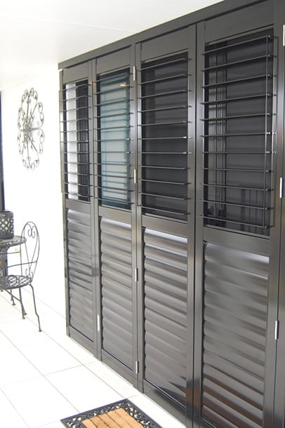 Black Blinds — Timber Tec Shutters In Ballina, NSW