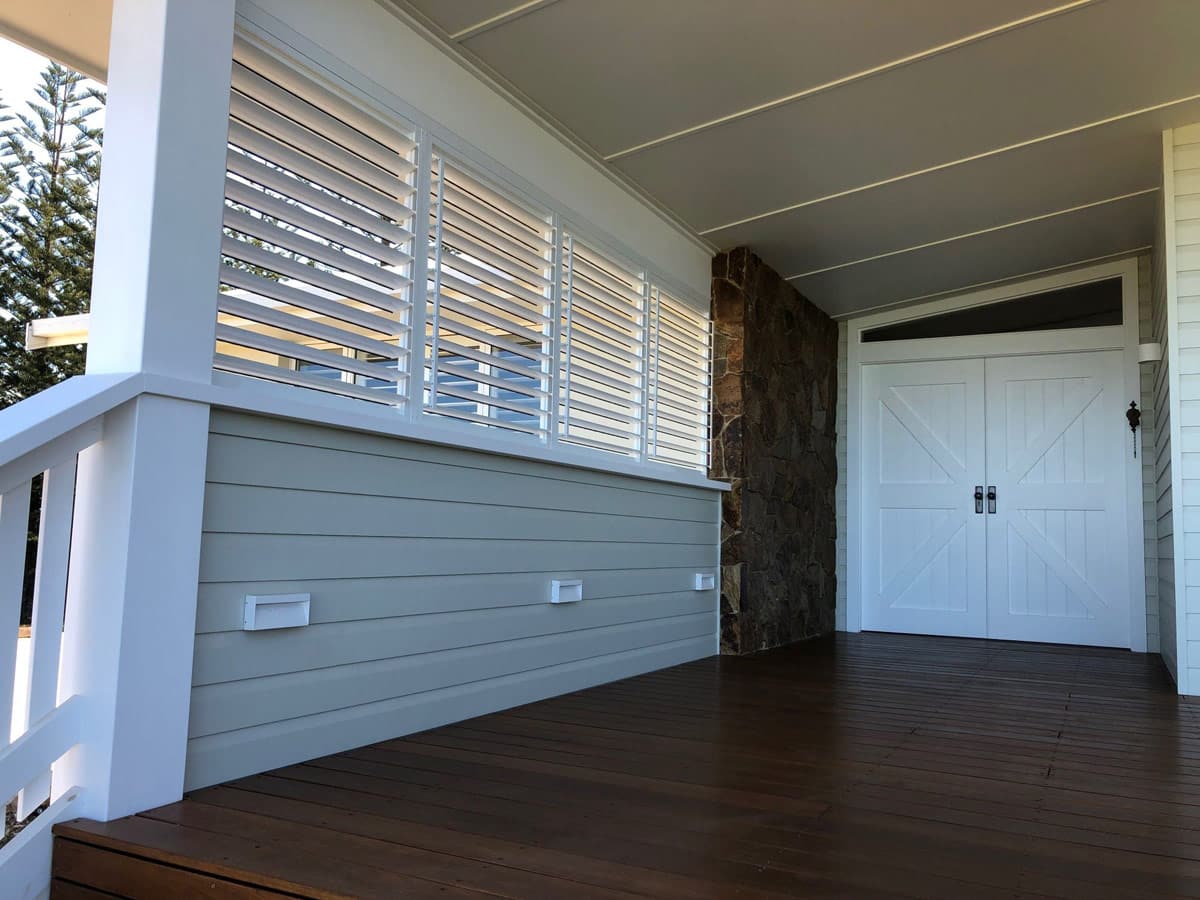 External shutters on a home patio in Ballina