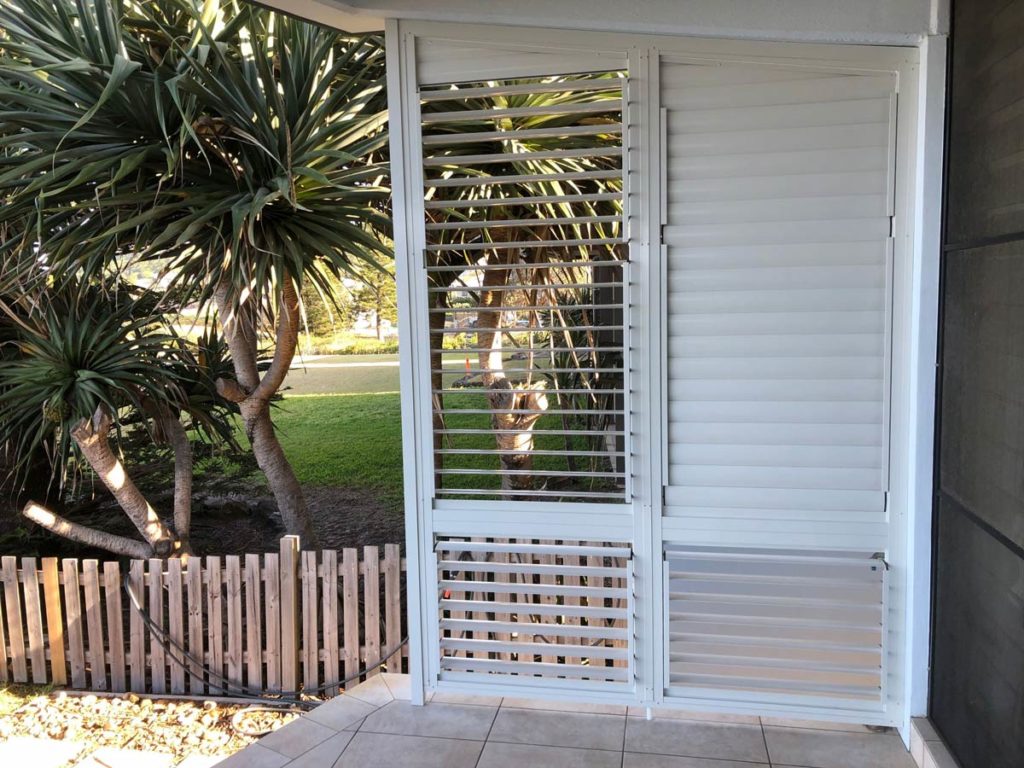 Outdoor Shutter With Tree — Timber Tec Shutters In Ballina, NSW