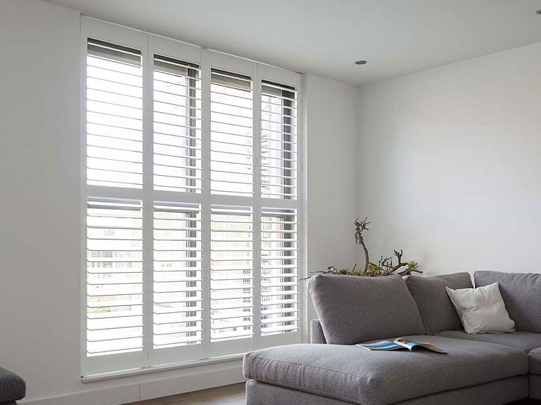 Room with BrightWood Section Plantation Shutters — Timber Tec Shutters In Ballina, NSW