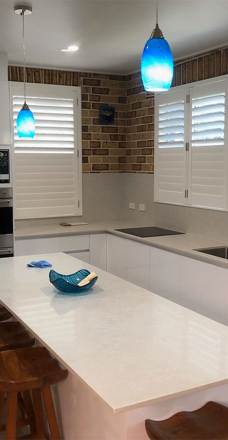 Plantation Shutters in the Kitchen — Timber Tec Shutters In Ballina, NSW